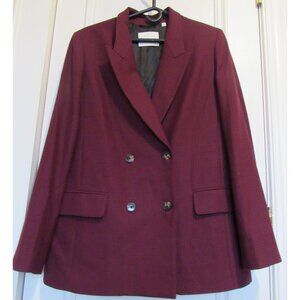 Wilfred womens  sz.12, cherry/red check  blazer coat , polyester blend .
